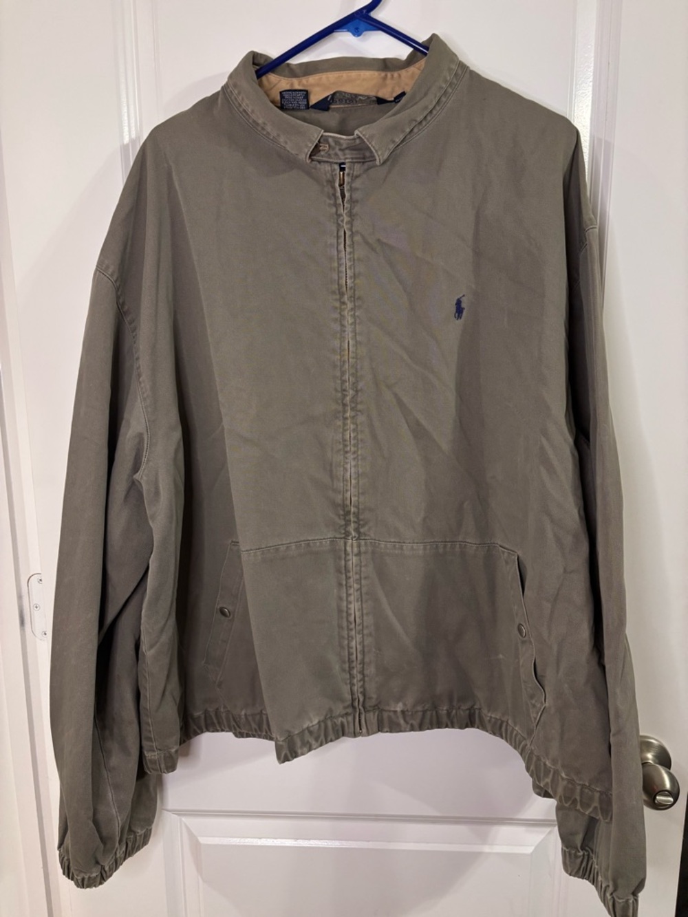 Polo Ralph Lauren Harrington Men's Jacket Vintage Olive Green Full Zip XXL. READ